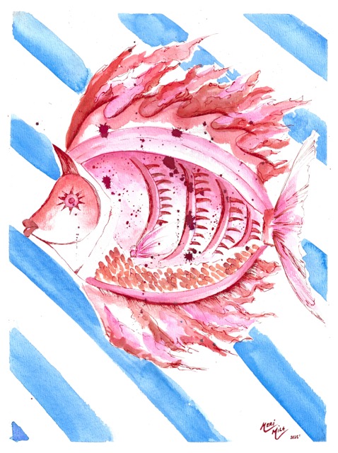 FIRE FISH- Art Print (unframed)